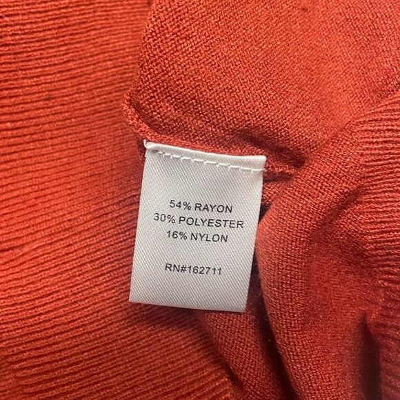 Love Ellie Autumn Orange Strappy Back V-Neck Sweater - 3X - Picture 6 of 6